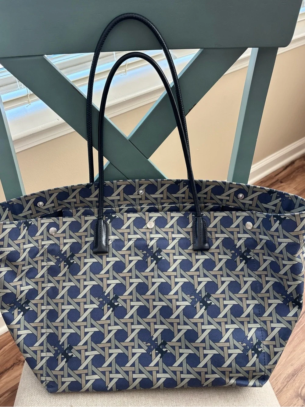 Tory Burch Canvas Basketweave Tote